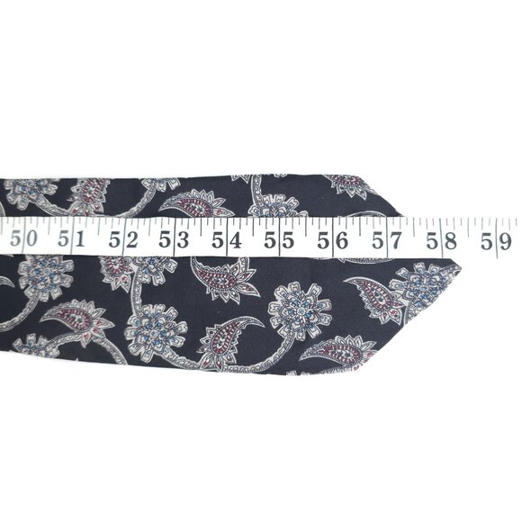 David Wilson Men Necktie All Silk Paisley Black Gray Size 58x4 - NWOT - USA - Picture 6 of 6